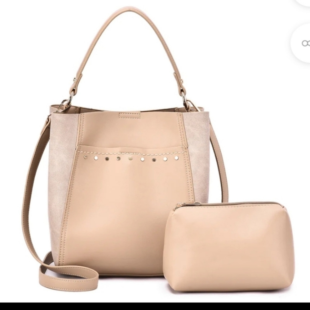 Kadin Two-Toned Bucket Bag - Sand